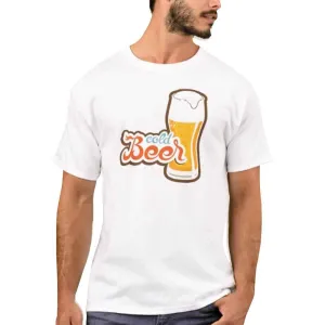 Nutcase Designer Round Neck Men's T-Shirt Wrinkle-Free Poly Cotton Tees - Cold Beer