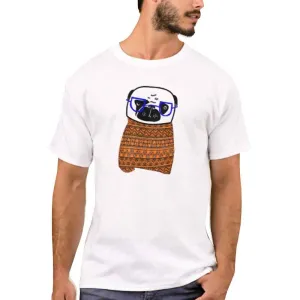 Nutcase Designer Round Neck Men's T-Shirt Wrinkle-Free Poly Cotton Tees - Smug Pug