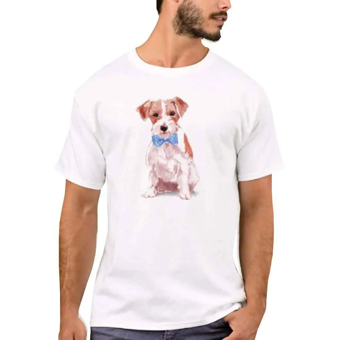 Nutcase Designer Round Neck Men's T-Shirt Wrinkle-Free Poly Cotton Tees - Sweet Doggy