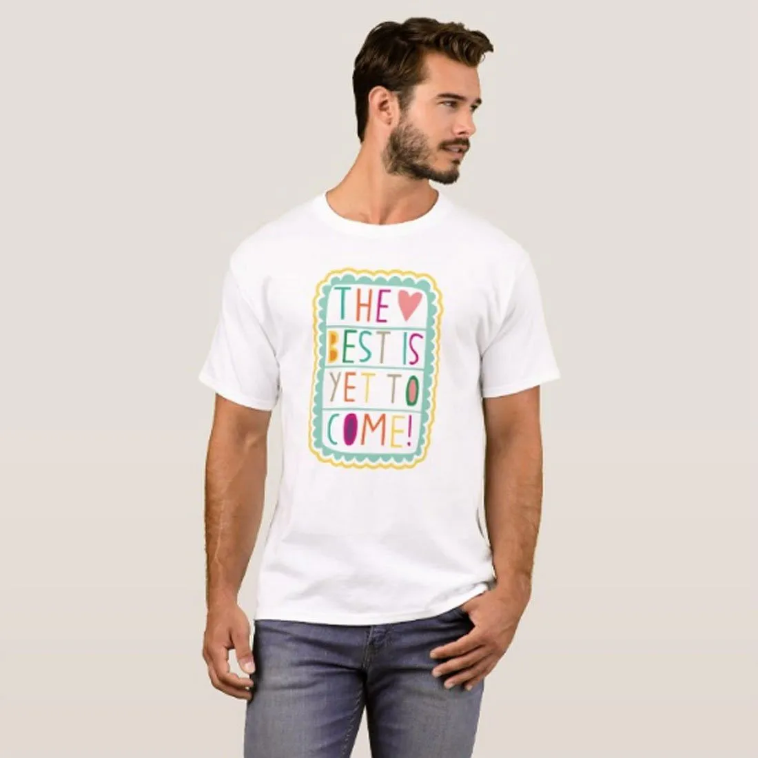 Nutcase Designer Round Neck Men's T-Shirt Wrinkle-Free Poly Cotton Tees - The Best is Yet to Come