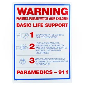 Poolmaster Basic Life Support Sign 40367