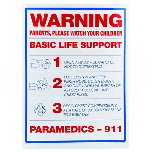 Poolmaster Basic Life Support Sign 40367