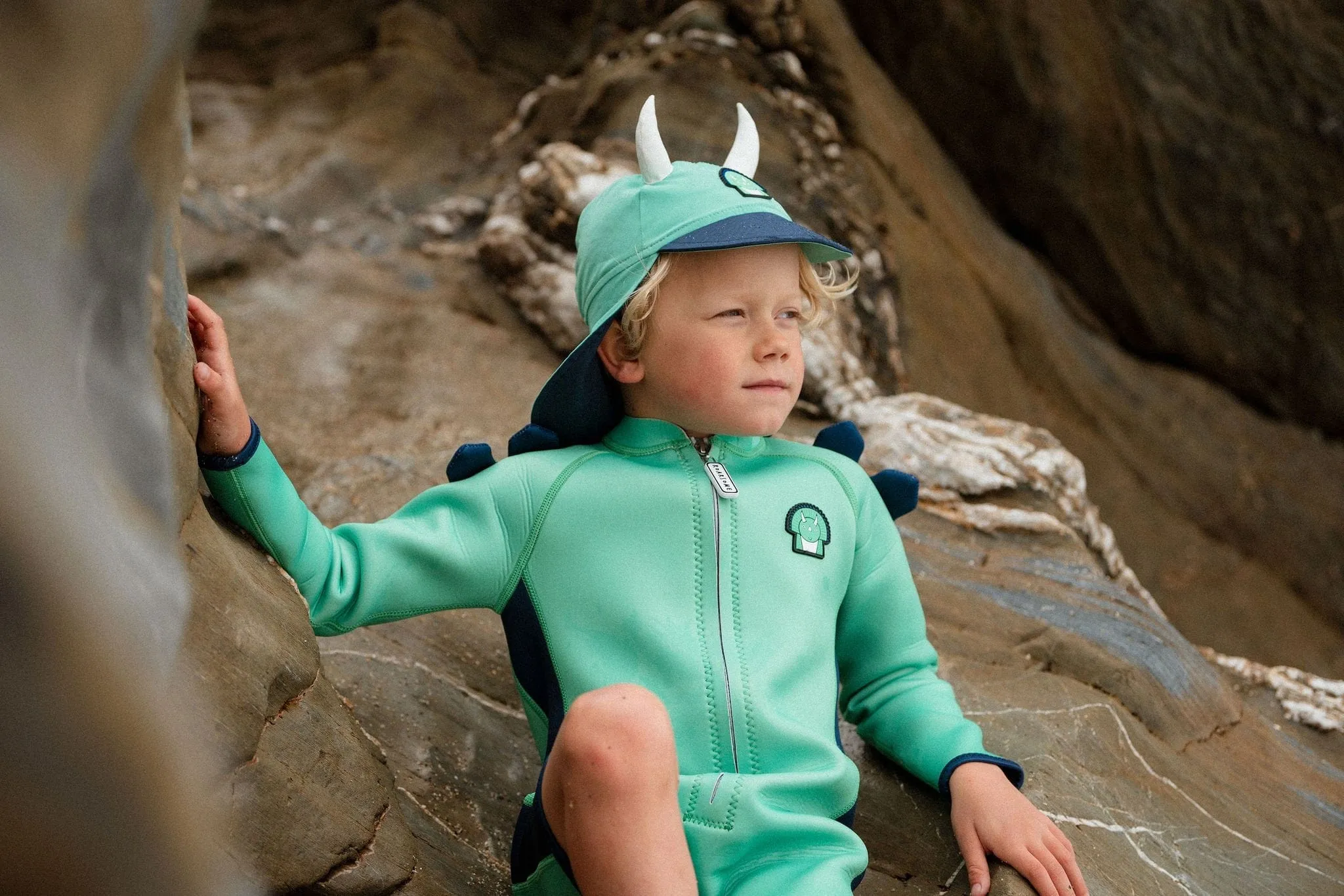 Roarsome Boys Spike The Dinosaur Sun Cap in Green