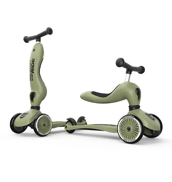 Scoot & Ride Highwaykick 1 Scooter Olive (1-5yrs)