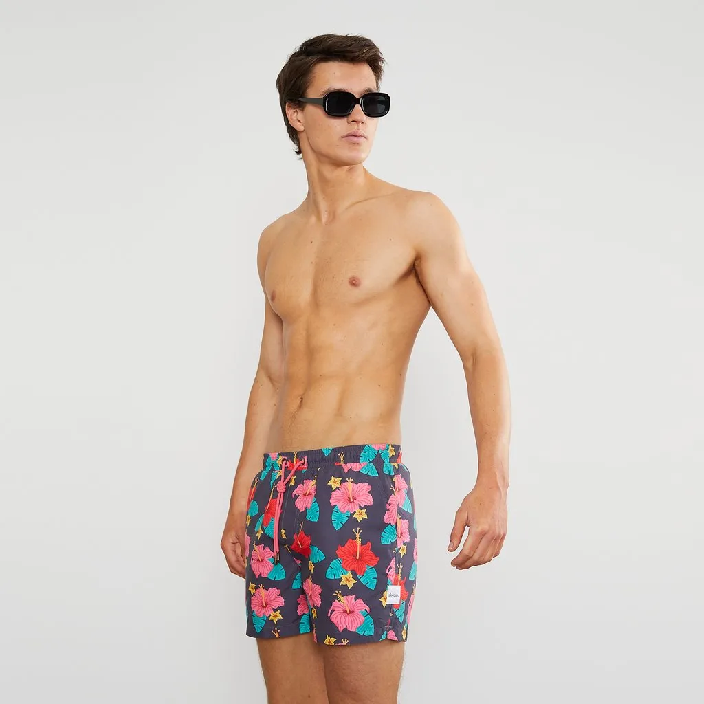 Skwosh Club MENS FRISKY HIBISKY SWIM SHORTS