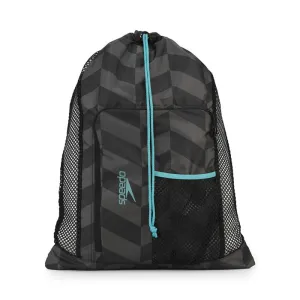 Speedo Printed Deluxe Ventilator Mesh Bag: Black/Aqua