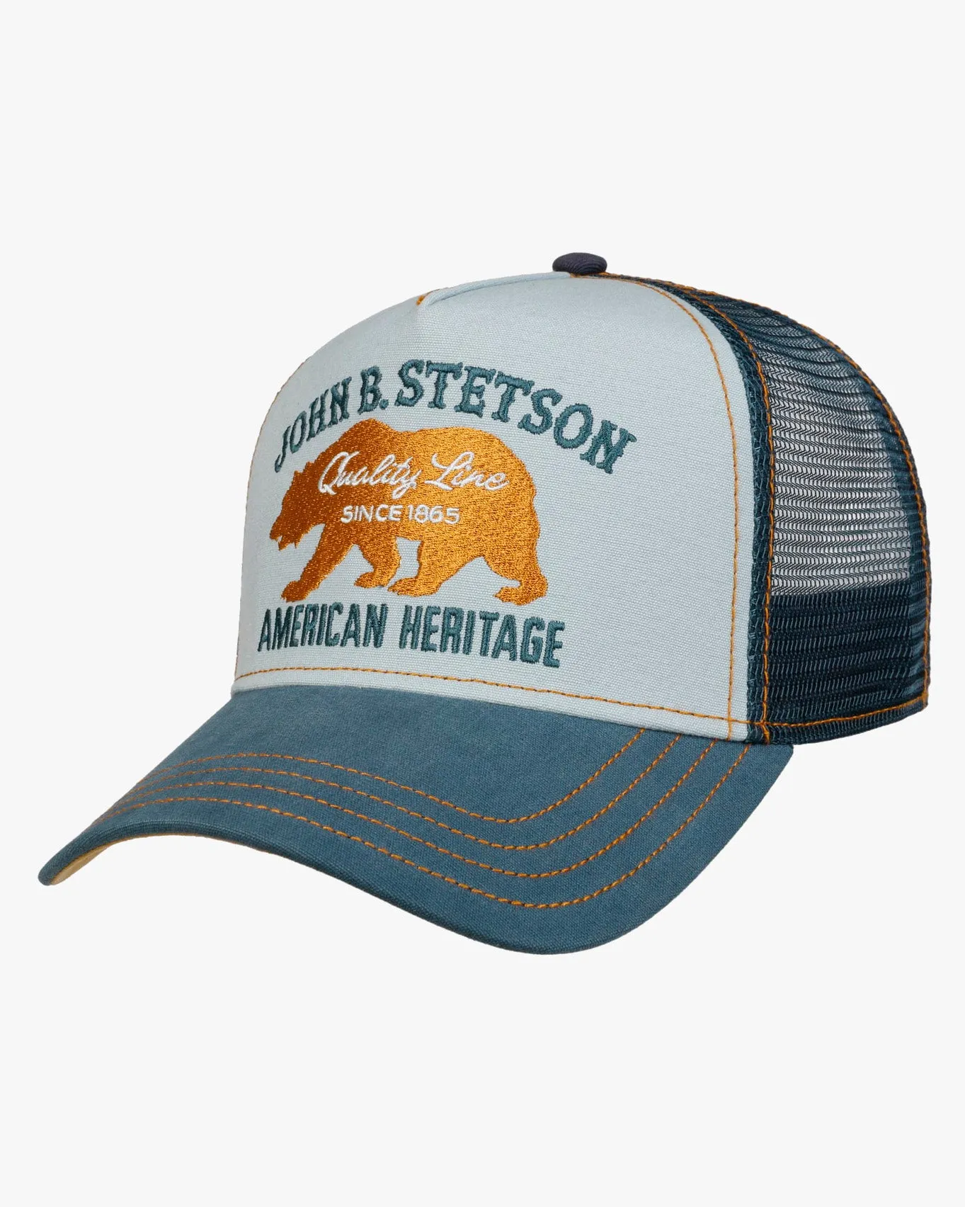 Stetson Bear Trucker Cap - Light Blue / Blue