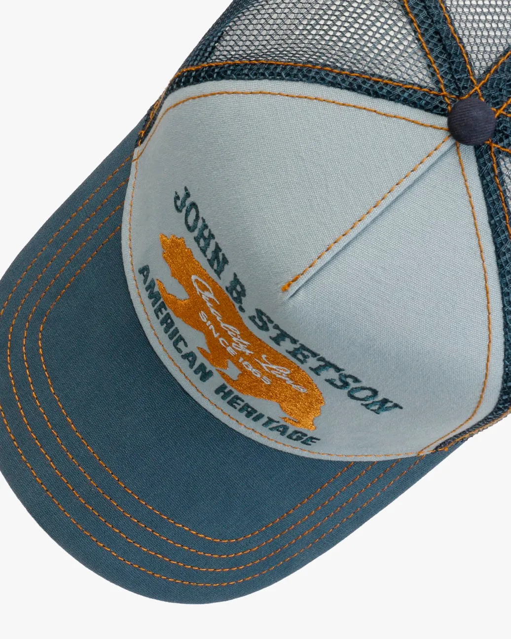 Stetson Bear Trucker Cap - Light Blue / Blue