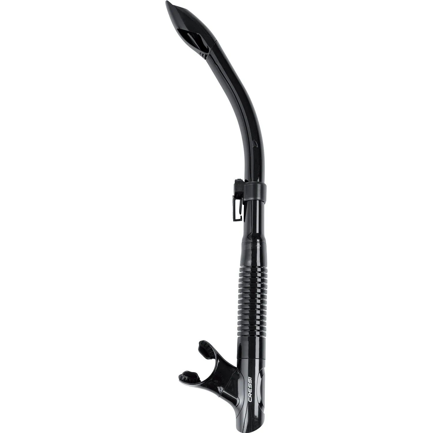 Used Cressi Tao Adult Semi-Dry Snorkel - Black/Black