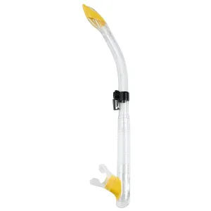 Used Cressi Tao Dry Scuba Dive Snorkel - Clear/Yellow