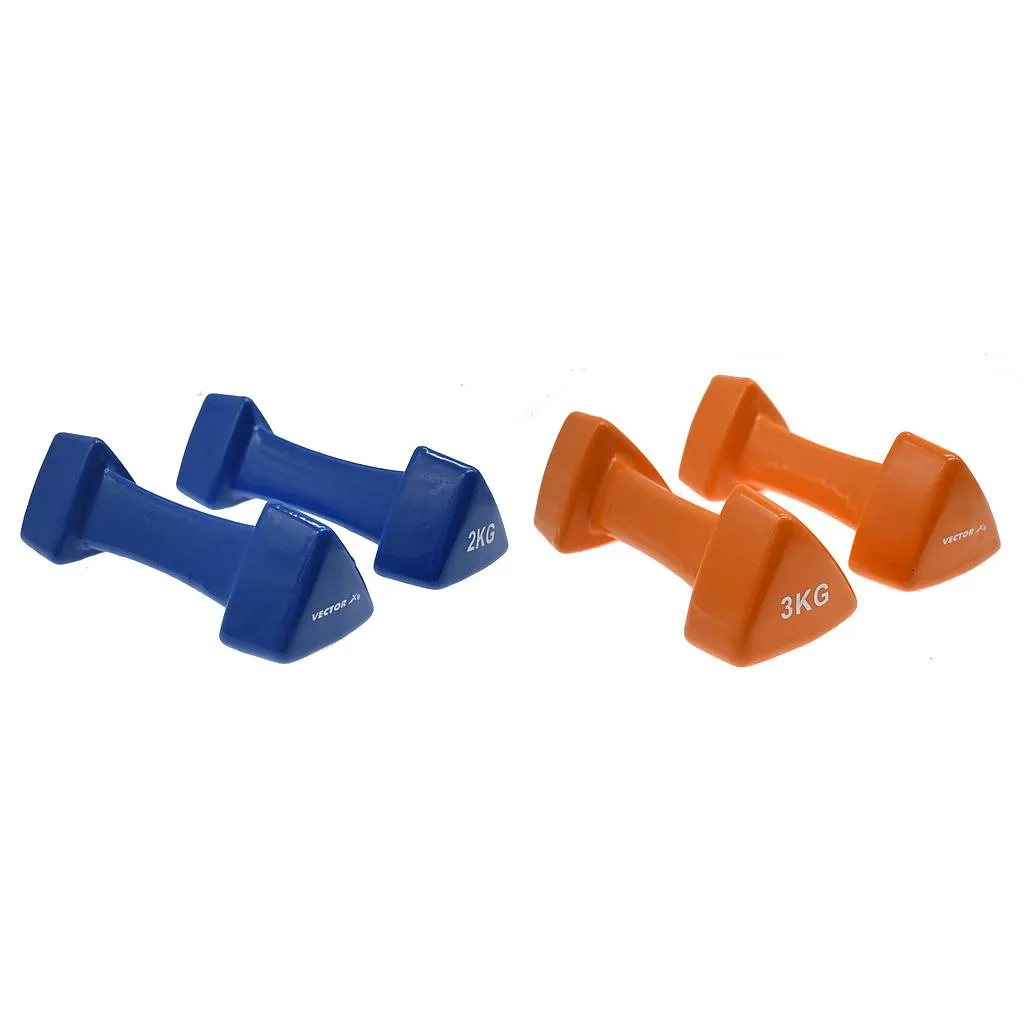 Vector X Triangular Vinyl Dumbbells (Pair) 3kg orange